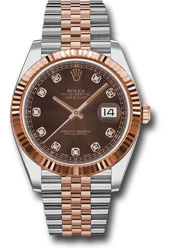 Rolex Stainless Steel and Pink Gold Datejust 41 Date Watch - 41 MM - Jubilee Bracelet - Fluted Bezel - Chocolate Diamond Dial - 126331 chodj