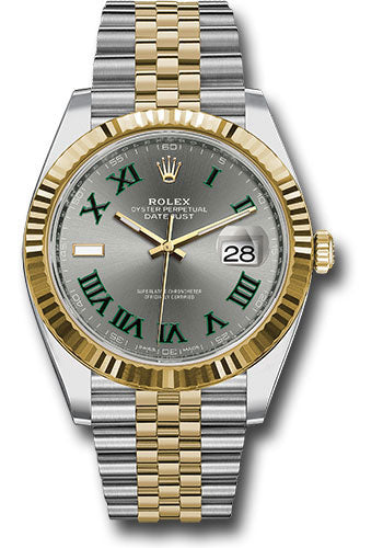 Rolex Stainless Steel and Yellow Gold Datejust 41 MM - Jubilee Bracelet - Fluted Bezel - Wimbledon Dial - 126333 slgrj