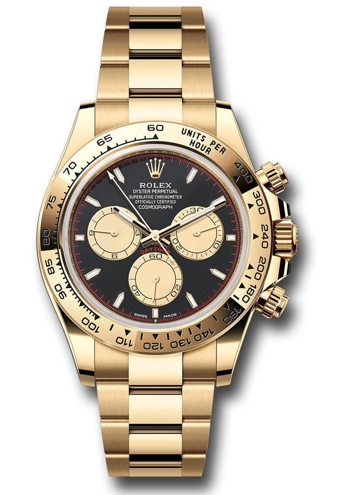 Rolex Yellow Gold Cosmograph Daytona Watch - 40 MM - Oyster Bracelet - Yellow Gold Bezel - Black And Champagne Index Dial - 126508 bkchio