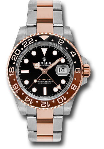 Rolex Rootbeer Stainless Steel & Everose Gold GMT-Master II Watch - 40 MM - Oyster Bracelet - Black Dial - 126711CHNR bk