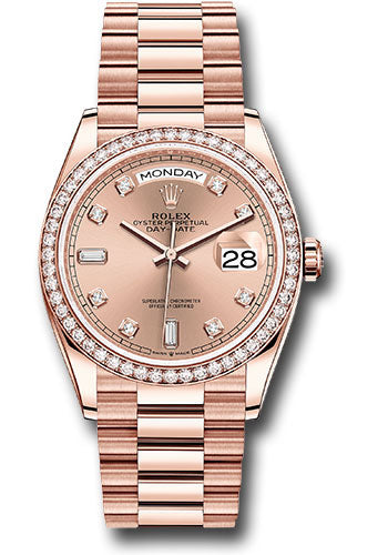 Rolex Presidential Everose Gold Day-Date 36MM - President Bracelet Watch - Rosé Diamond Dial - 128345RBR rodp