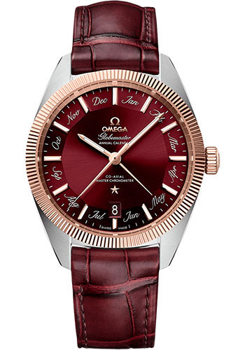 Omega Constellation Stainless Steel and Rose Gold 41 MM - Burgundy Leather Strap - Burgundy Dial - 130.23.41.22.11.001