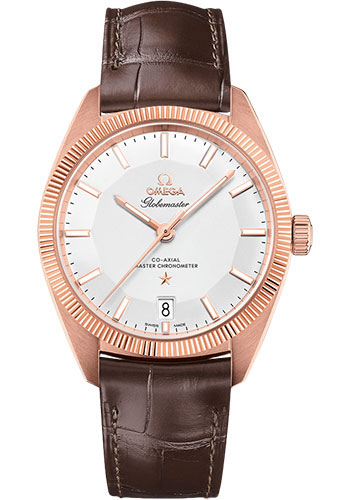 Omega Constellation Rose Gold 39 MM - Brown Leather Strap - Silvery Dial - 130.53.39.21.02.001