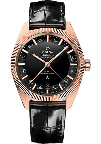 Omega Constellation Rose Gold 41 MM - Black Leather Strap - Black Dial - 130.53.41.22.01.001