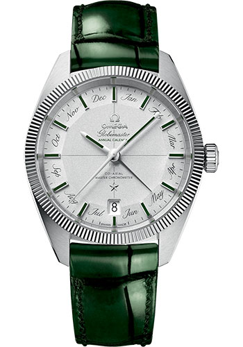 Omega Constellation Platinum 41 MM - Green Leather Strap - Platinum Dial - 130.93.41.22.99.002