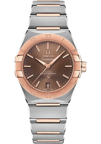 Omega Constellation Stainless Steel and Rose Gold 36 MM - Stainless Steel and Rose Gold Bracelet - Brown Dial - 131.20.36.20.13.001