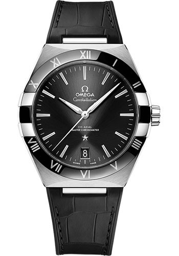 Omega Constellation Stainless Steel 41 MM - Black Leather Strap - Black Dial - 131.33.41.21.01.001