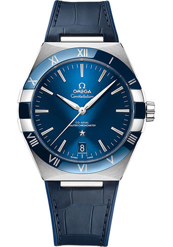 Omega Constellation Stainless Steel 41 MM - Blue Leather Strap - Blue Dial - 131.33.41.21.03.001