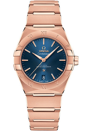 Omega Constellation Rose Gold 36 MM - Rose Gold Bracelet - Blue Dial - 131.50.36.20.03.001