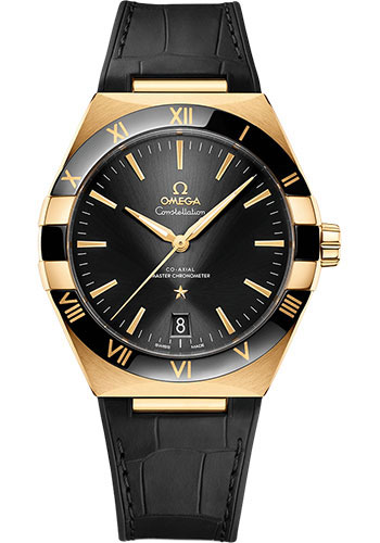 Omega Constellation Yellow Gold 41 MM - Black Leather Strap - Black Dial - 131.63.41.21.01.001