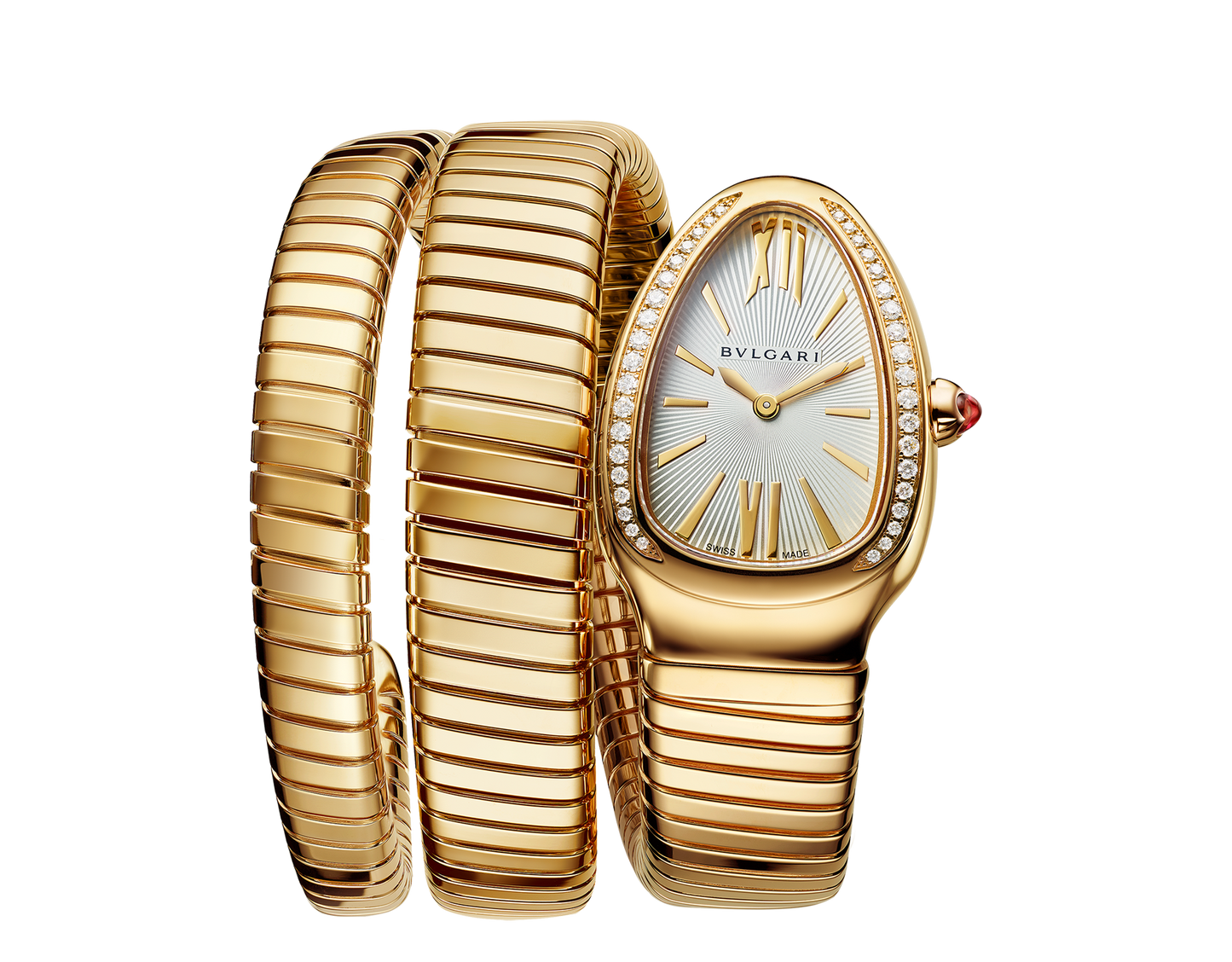 Bvlgari Serpenti Tubogas - 35 MM - Yellow Gold - Silver Opaline Dial - 101923