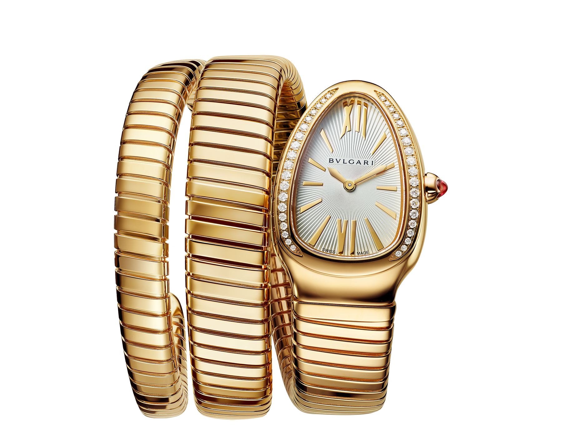 Bvlgari Serpenti Tubogas - 35 MM - Yellow Gold - Silver Opaline Dial - 101923