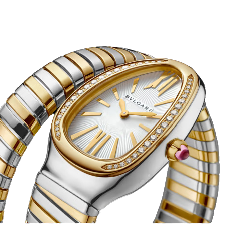 Bvlgari Serpenti Tubogas - 35 MM - Steel And Yellow Gold - White Dial - 103648