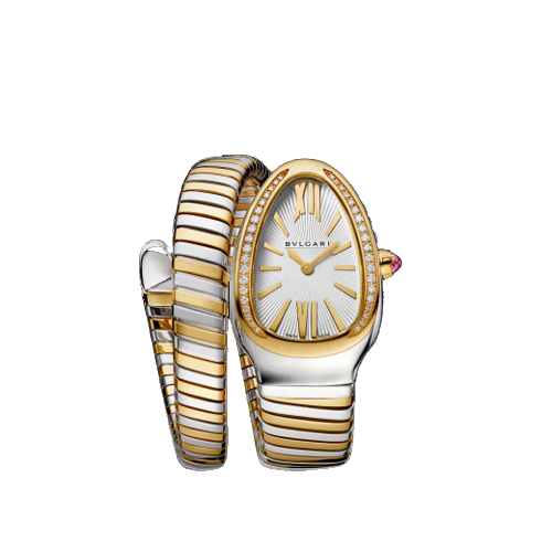 Bvlgari Serpenti Tubogas - 35 MM - Steel And Yellow Gold - White Dial - 103648