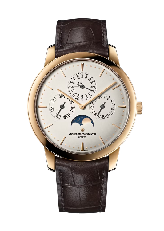 Vacheron Constantin Patrimony Rose Gold 41 MM - Brown Leather Strap - White Dial - 43175/000R-9687