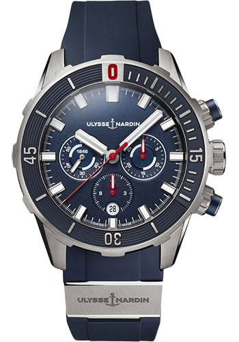 Ulysse Nardin Diver Titanium Case 44 MM - Blue Rubber Strap - Blue Dial - 1503-170-3/93