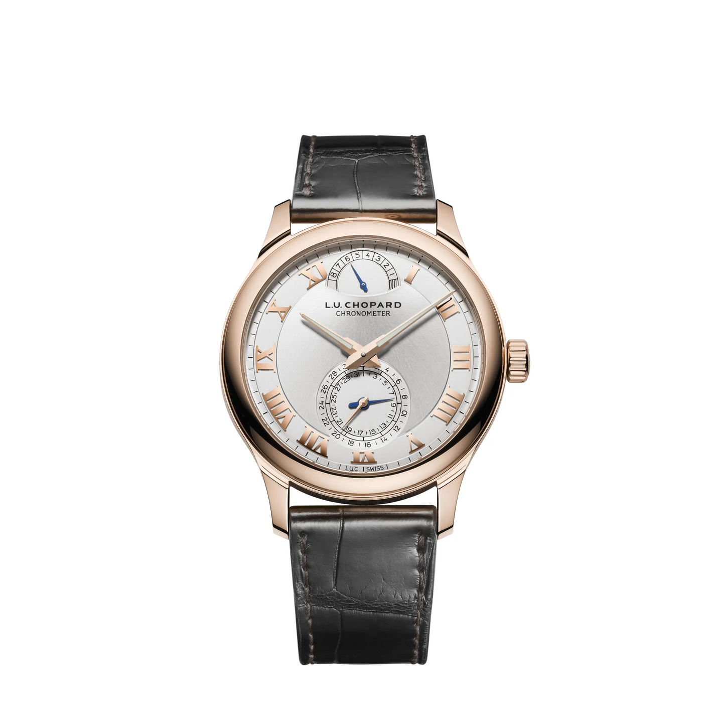 Chopard L.U.C 1937 Rose Gold 43 MM - Brown Alligator Strap - Silver Dial - 161926-5001