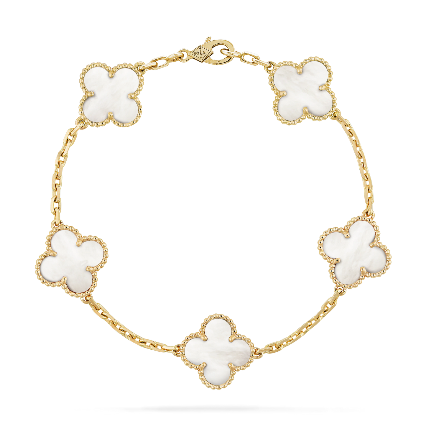 Van Cleef & Arpels Vintage Alhambra Bracelet - 18k Yellow Gold - MoP - 5 Motifs - VCARA41800