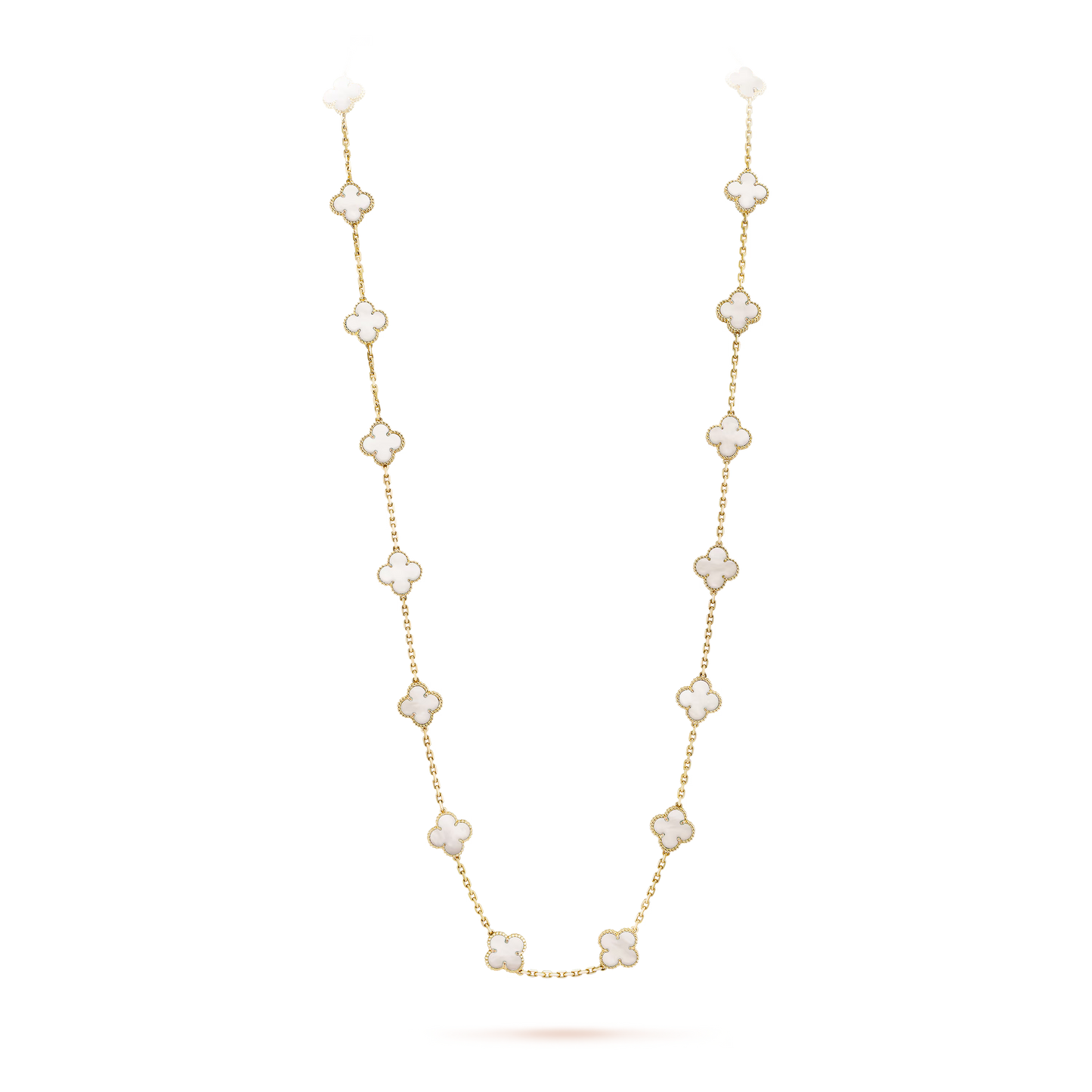 Van Cleef & Arpels Vintage Alhambra Long Necklace - 18k Yellow Gold - MoP - 20 Motifs - VCARA42100