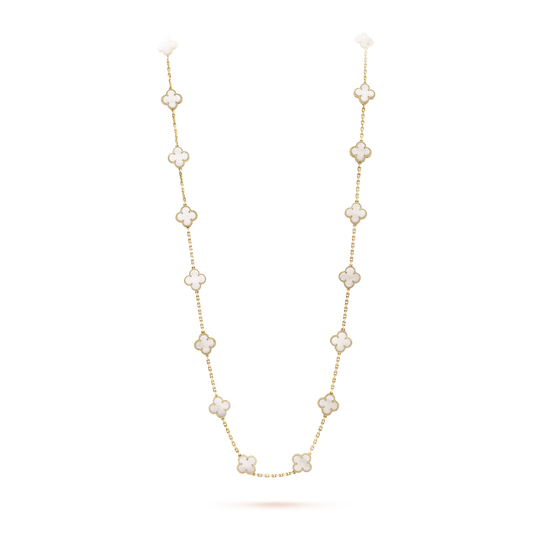 Van Cleef & Arpels Vintage Alhambra Long Necklace - 18k Yellow Gold - MoP - 20 Motifs - VCARA42100