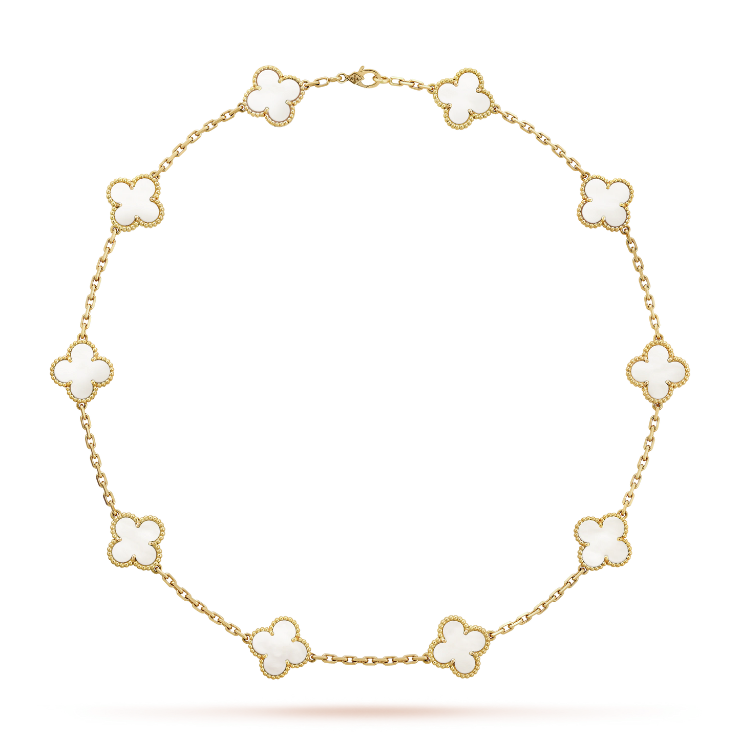 Van Cleef & Arpels Vintage Alhambra Necklace - 18k Yellow Gold - MoP - 10 Motifs - VCARA42800