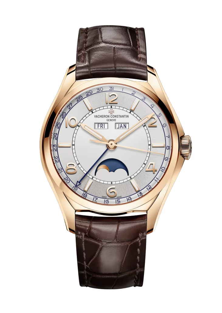 Vacheron Constantin Fiftysix Rose Gold 40 MM - Brown Leather Strap - Silver Dial - 4000E/000R-B438