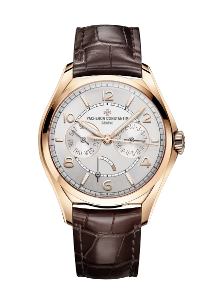 Vacheron Constantin Fiftysix Rose Gold 40 MM - Brown Leather Strap - Silver Dial - 4400E/000R-B436