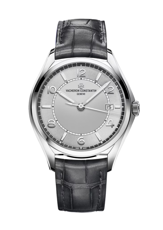 Vacheron Constantin Fiftysix Stainless Steel 40 MM - Dark Gray Leather Strap - Silver Dial - 4600E/000A-B442