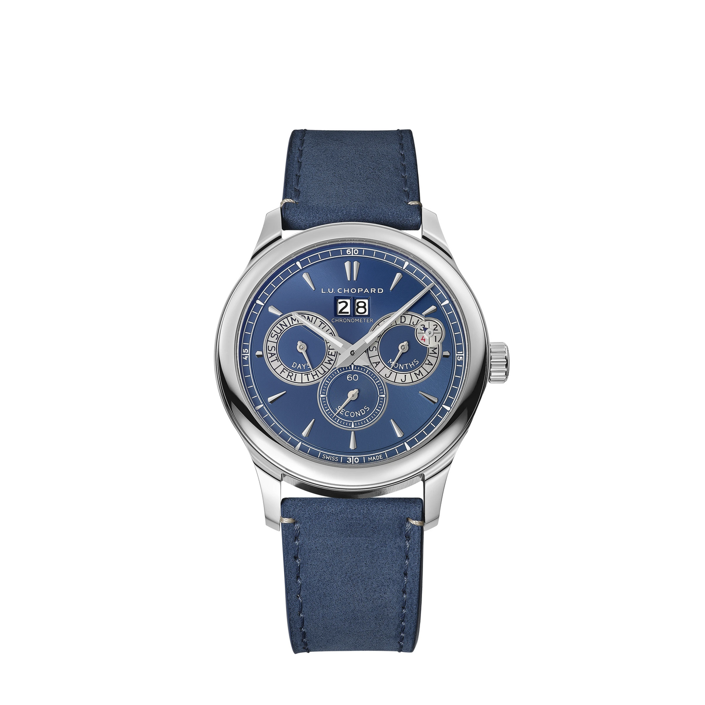 Chopard L.U.C Stainless Steel 43 MM - Blue Strap - Blue Dial - 168561-3003