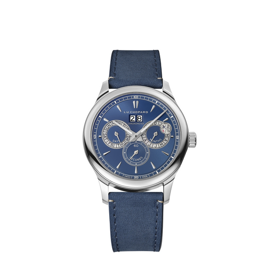 Chopard L.U.C Stainless Steel 43 MM - Blue Strap - Blue Dial - 168561-3003