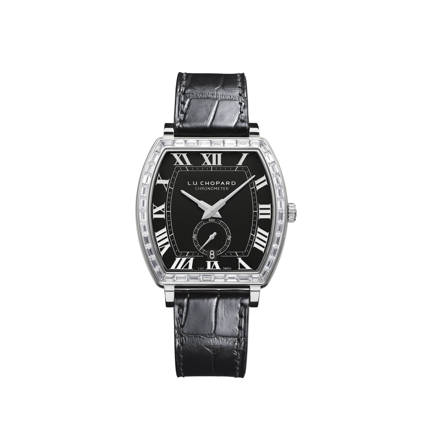 Chopard L.U.C White gold 38.8 x 38.5 MM - Black Alligator Strap - Matte Black Dial - 172296-1001