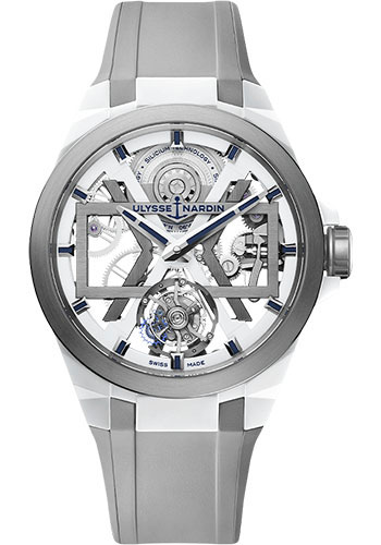 Ulysse Nardin Blast Titanium And Ceramic Case 45 MM - Rubber Strap - White Dial - 1723-400-3A/00