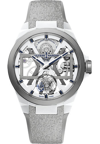 Ulysse Nardin Blast Titanium And Ceramic Case 45 MM - Rubber Strap - White Dial - 1723-400-3B/00