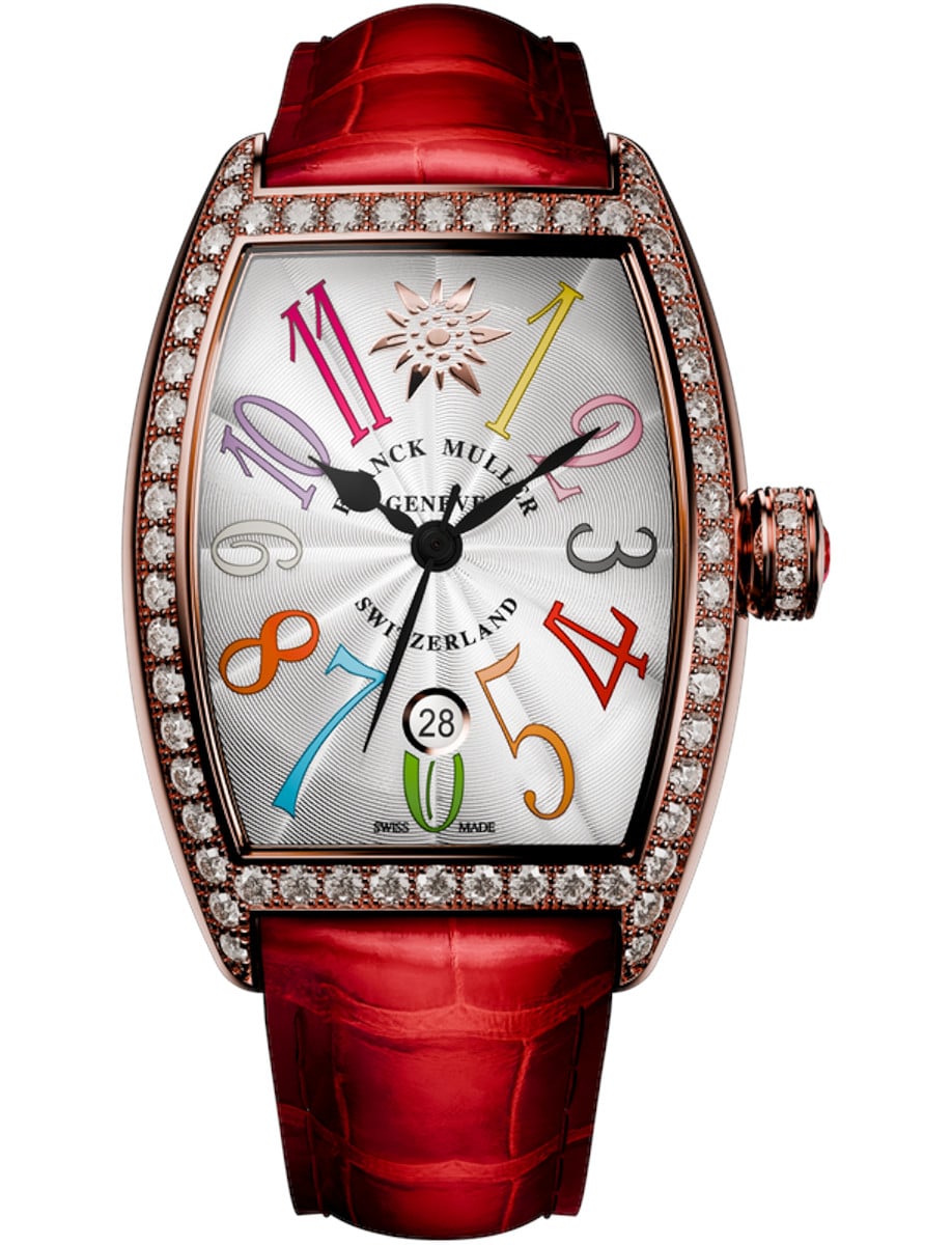 Franck Muller Cintrée Curvex - 31 MM - 18k Rose Gold - Diamond Bezel - Silver Dial - 1750 SC AT DT FO ED D 1R CRD LTD