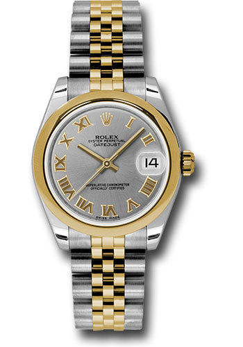 Rolex Steel and Yellow Gold Datejust - 31 MM - Jubilee Bracelet - Domed Bezel - Slate Grey Roman Dial - 178243 grj