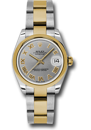 Rolex Steel and Yellow Gold Datejust - 31 MM - Oyster Bracelet - Domed Bezel - Slate Grey Roman Dial - 178243 gro