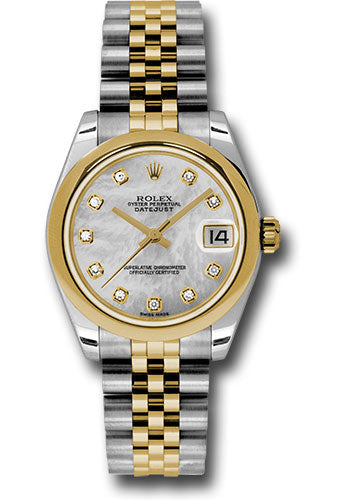 Rolex Steel and Yellow Gold Datejust - 31 MM - Jubilee Bracelet - Domed Bezel - Mother-Of-Pearl Diamond Dial - 178243 mdj