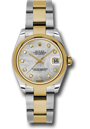 Rolex Steel and Yellow Gold Datejust - 31 MM - Oyster Bracelet - Domed Bezel - Mother-Of-Pearl Diamond Dial - 178243 mdo