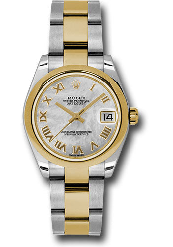 Rolex Steel and Yellow Gold Datejust - 31 MM - Oyster Bracelet - Domed Bezel - Mother-Of-Pearl Roman Dial - 178243 mro