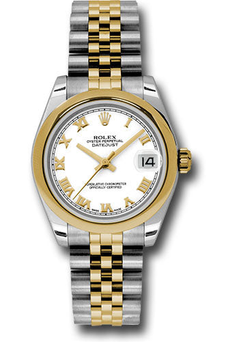 Rolex Steel and Yellow Gold Datejust - 31 MM - Jubilee Bracelet - Domed Bezel - White Roman Dial - 178243 wrj