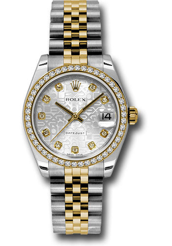 Rolex Steel and Yellow Gold Datejust - 31 MM - Jubilee Bracelet - 46 Diamond Bezel - Silver Jubilee Diamond Dial - 178383 sjdj