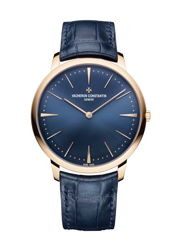 Vacheron Constantin Patrimony Rose Gold 40 MM - Blue Leather Strap - Blue Dial - 81180/000R-B518