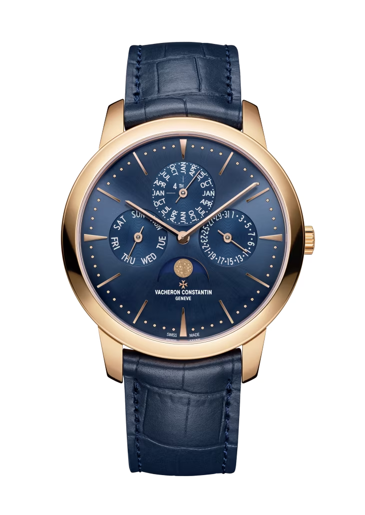 Vacheron Constantin Patrimony Rose Gold 41 MM - Blue Leather Strap - Blue Dial - 43175/000R-B519