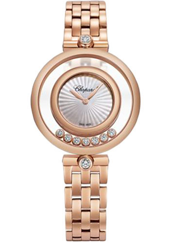 Chopard Happy Diamonds Rose Gold 32 MM - Rose Gold Bracelet - Mother-Of-Pearl Dial - 209426-5002