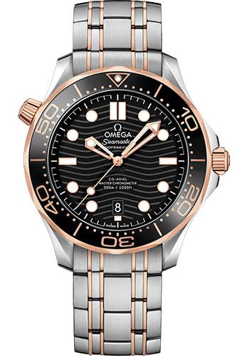 Omega Seamaster Stainless Steel and Rose Gold 42 MM - Stainless Steel and Rose Gold Bracelet - Black Ceramic Dial - 210.20.42.20.01.001