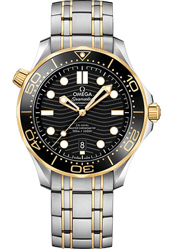 Omega Seamaster Stainless Steel and Yellow Gold 42 MM - Stainless Steel and Yellow Gold Bracelet - Black Ceramic Dial - 210.20.42.20.01.002