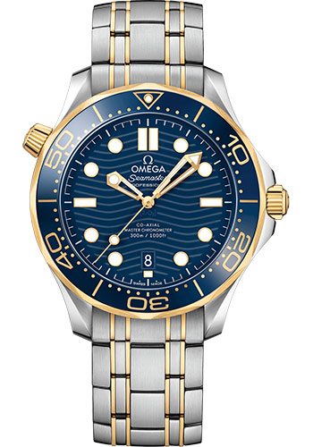 Omega Seamaster Stainless Steel and Yellow Gold 42 MM - Stainless Steel and Yellow Gold Bracelet - Blue Ceramic Dial - 210.20.42.20.03.001