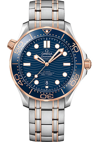 Omega Seamaster Stainless Steel and Rose Gold 42 MM - Stainless Steel and Rose Gold Bracelet - Blue Dial - 210.20.42.20.03.002