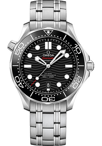 Omega Seamaster Stainless Steel 42 MM - Stainless Steel Bracelet - Black Ceramic Dial - 21030422001001