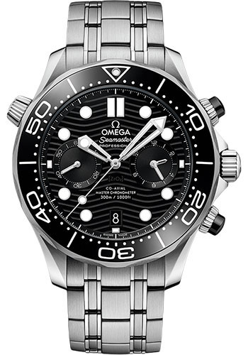 Omega Seamaster Stainless Steel 44 MM - Stainless Steel Bracelet - Black Dial - 210.30.44.51.01.001